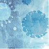Coronavirus under the microscope watercolor texture