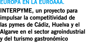Europa en la EuroAAA. INTERPYME, un proyecto para impulsar la competitividad de las pymes de C diz, Huelva y el Algar...