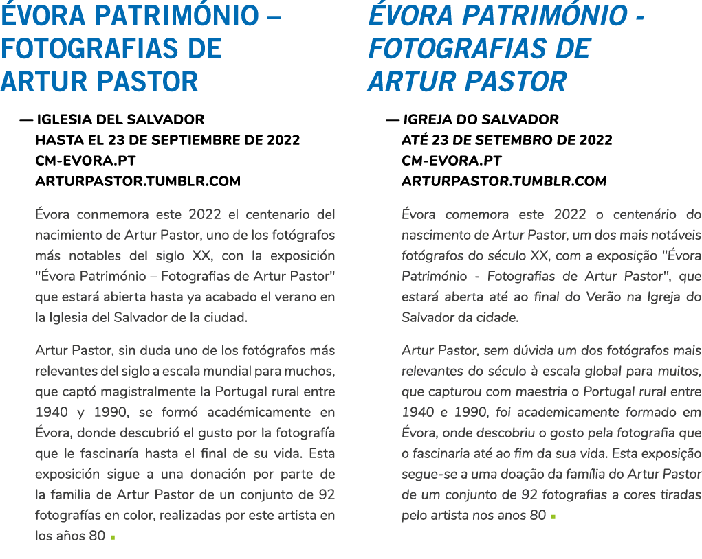  vora Patrim nio   Fotografias de Artur Pastor — Iglesia del Salvador Hasta el 23 de septiembre de 2022 cm-evora pt a   